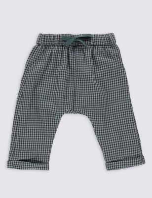 Pure Cotton Checked Trousers